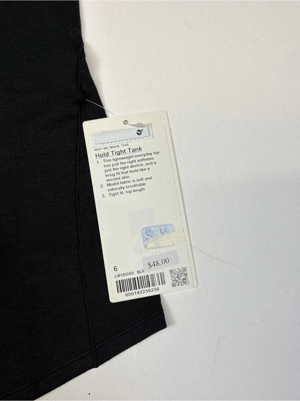 Lululemon Hold Tight Tank Black Ribbed Modal Tank Top NWT Size 6